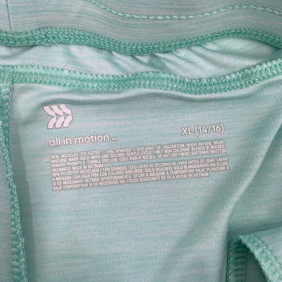 All in Motion Activewear Running Elastic Waist Shorts Green Girl's Size XL 14/16 - Picture 3 of 8